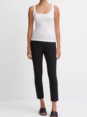 Vince Bobbi High Rise Stitch Seam Ponte Leggings Size Medium Black VR52921199